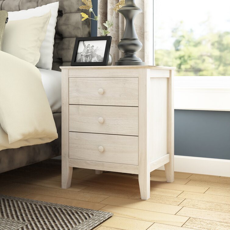 Unfinished wood deals nightstand with drawers